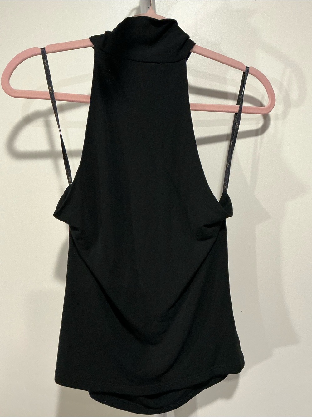Cache Black Sleeveless High Neck Halter Tank Top